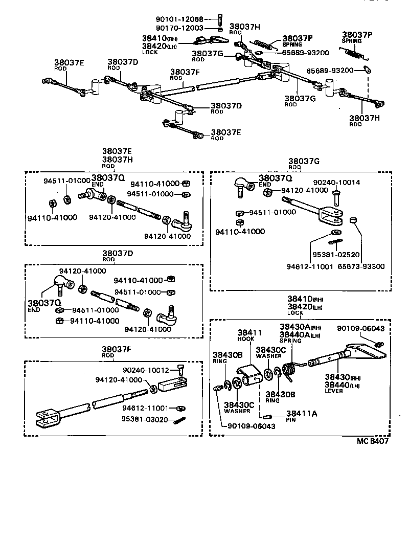 38930-93302 CABLE SUB-ASSY, PUSH PULL (FOR PUMP CONTROL) product image