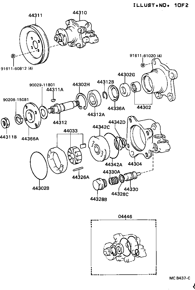 04446-36020 GASKET KIT, POWER STEERING PUMP product image