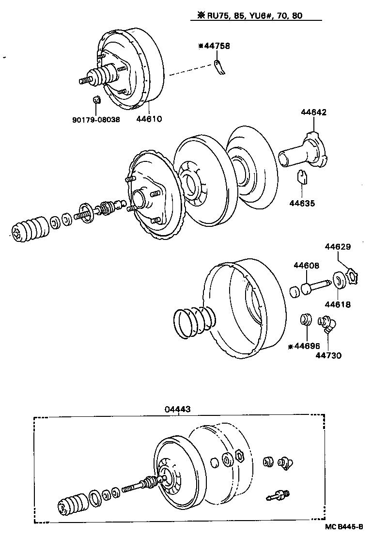44610-36240 BOOSTER ASSY, BRAKE product image