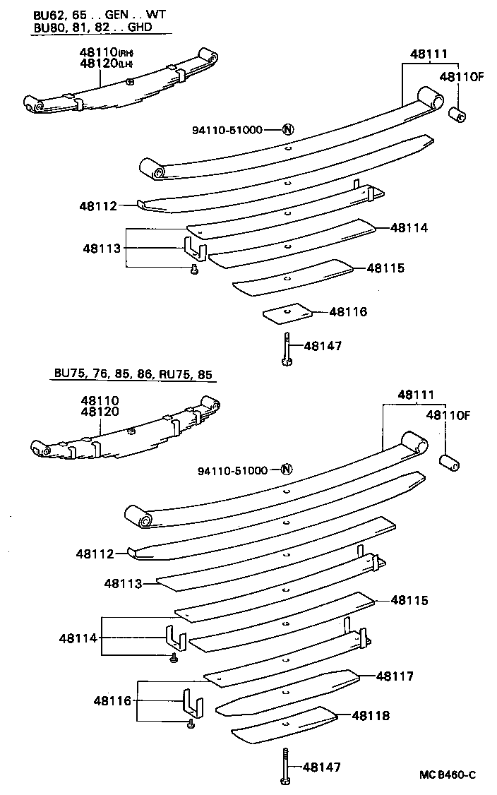 48116-36620 LEAF, FRONT SPRING, NO.6 product image