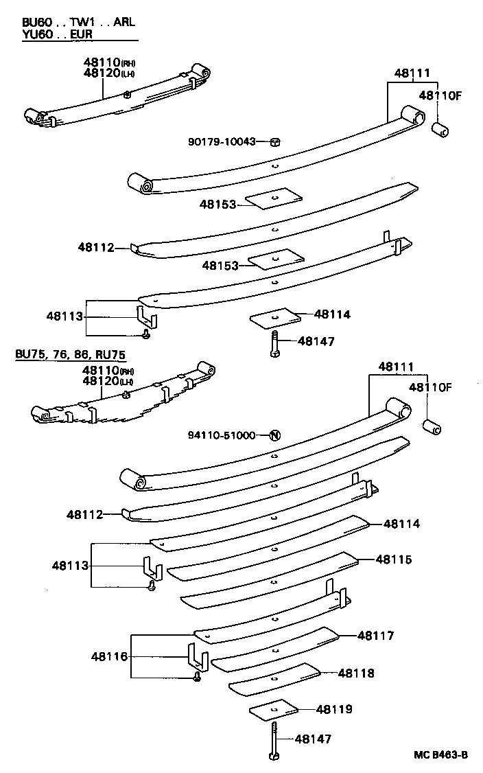 48116-36620 LEAF, FRONT SPRING, NO.6 product image