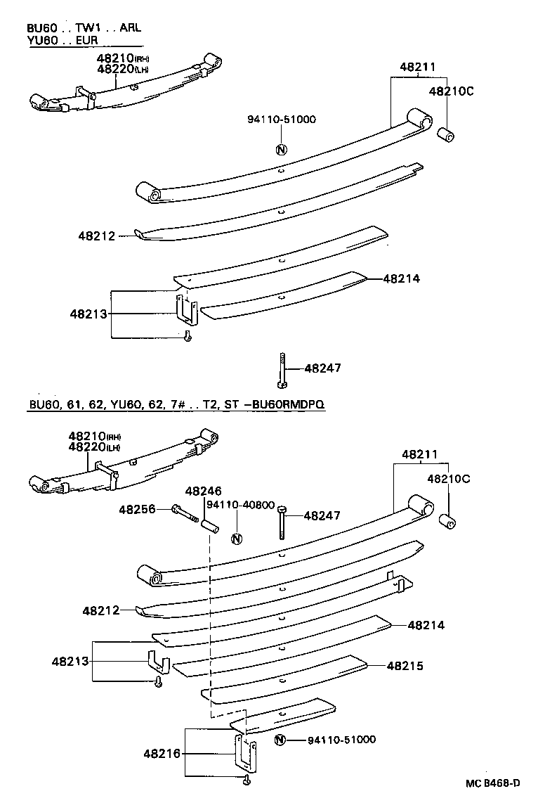 48046-36190 SEAT SUB-ASSY, SPRING U BOLT, RH product image
