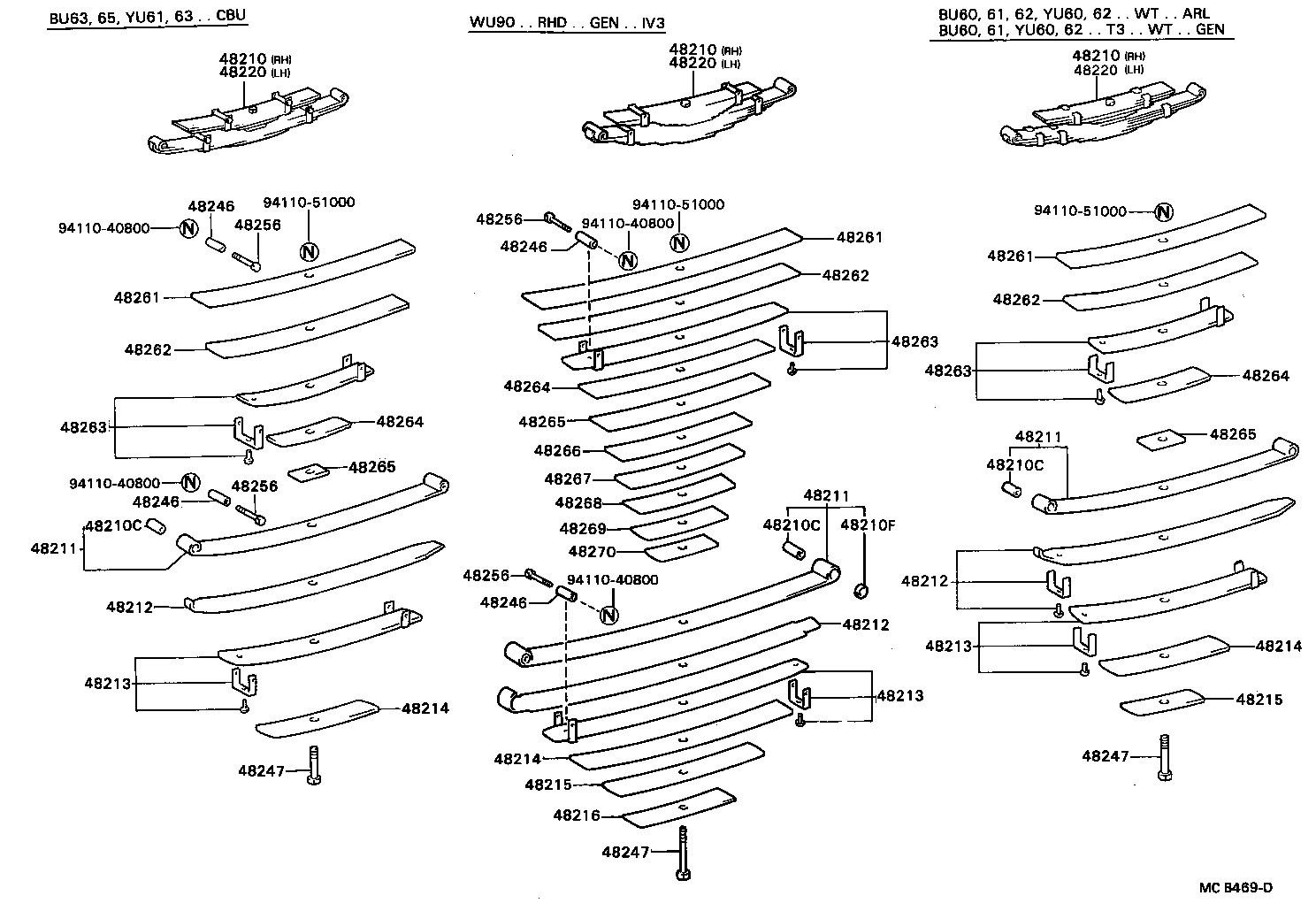 48046-36190 SEAT SUB-ASSY, SPRING U BOLT, RH product image