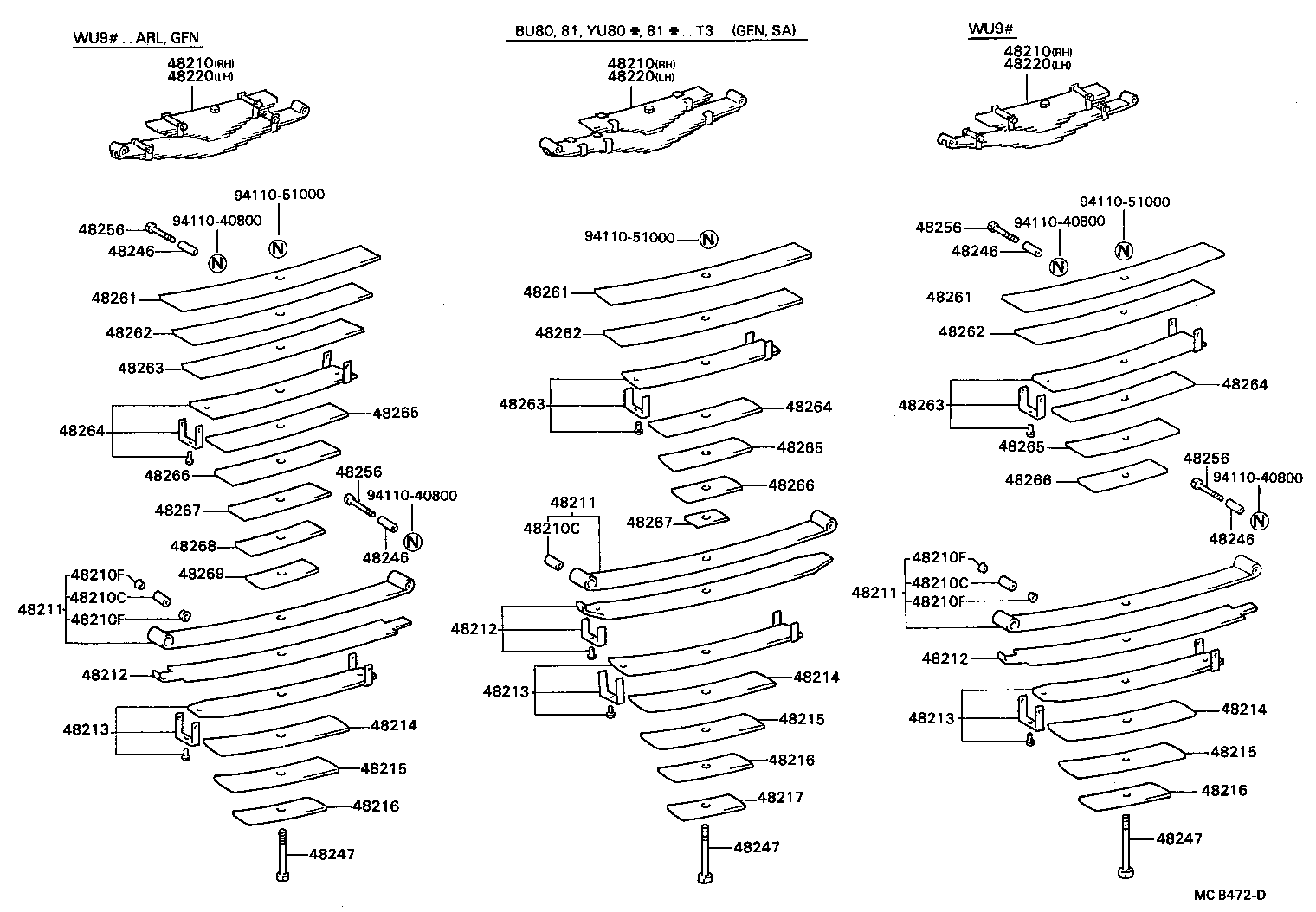 48046-36190 SEAT SUB-ASSY, SPRING U BOLT, RH product image