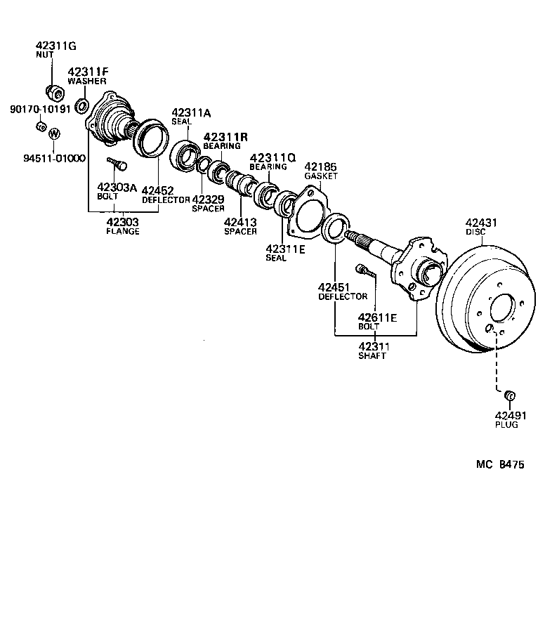 42340-22020 SHAFT ASSY, REAR DRIVE product image