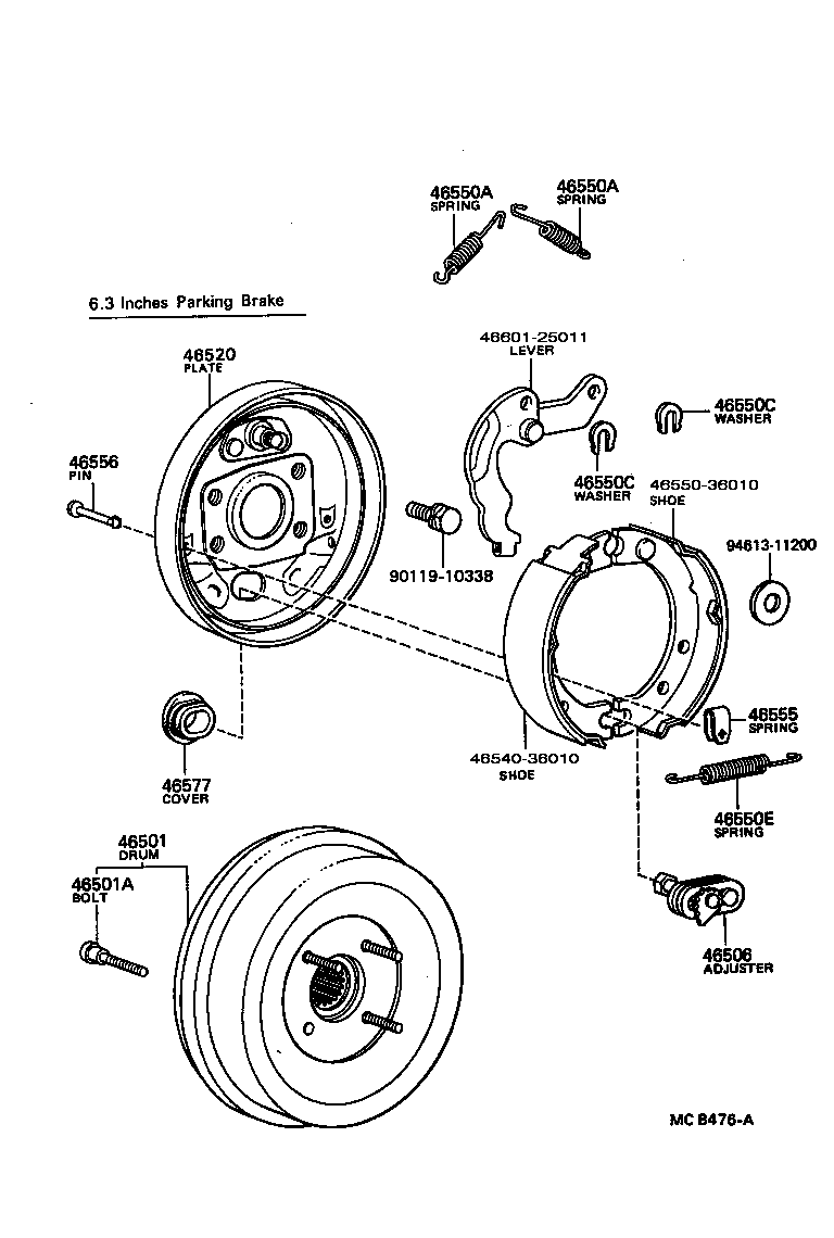 46430-36110 CABLE ASSY, PARKING BRAKE, NO.3 product image