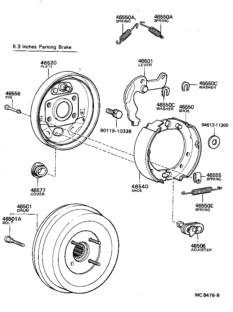 46235-36010 BRACKET, PARKING BRAKE LEVER SUPPORT product image