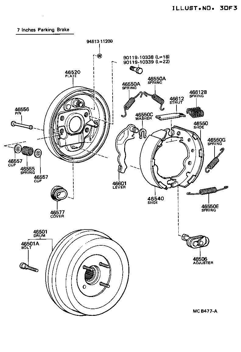 46430-36110 CABLE ASSY, PARKING BRAKE, NO.3 product image