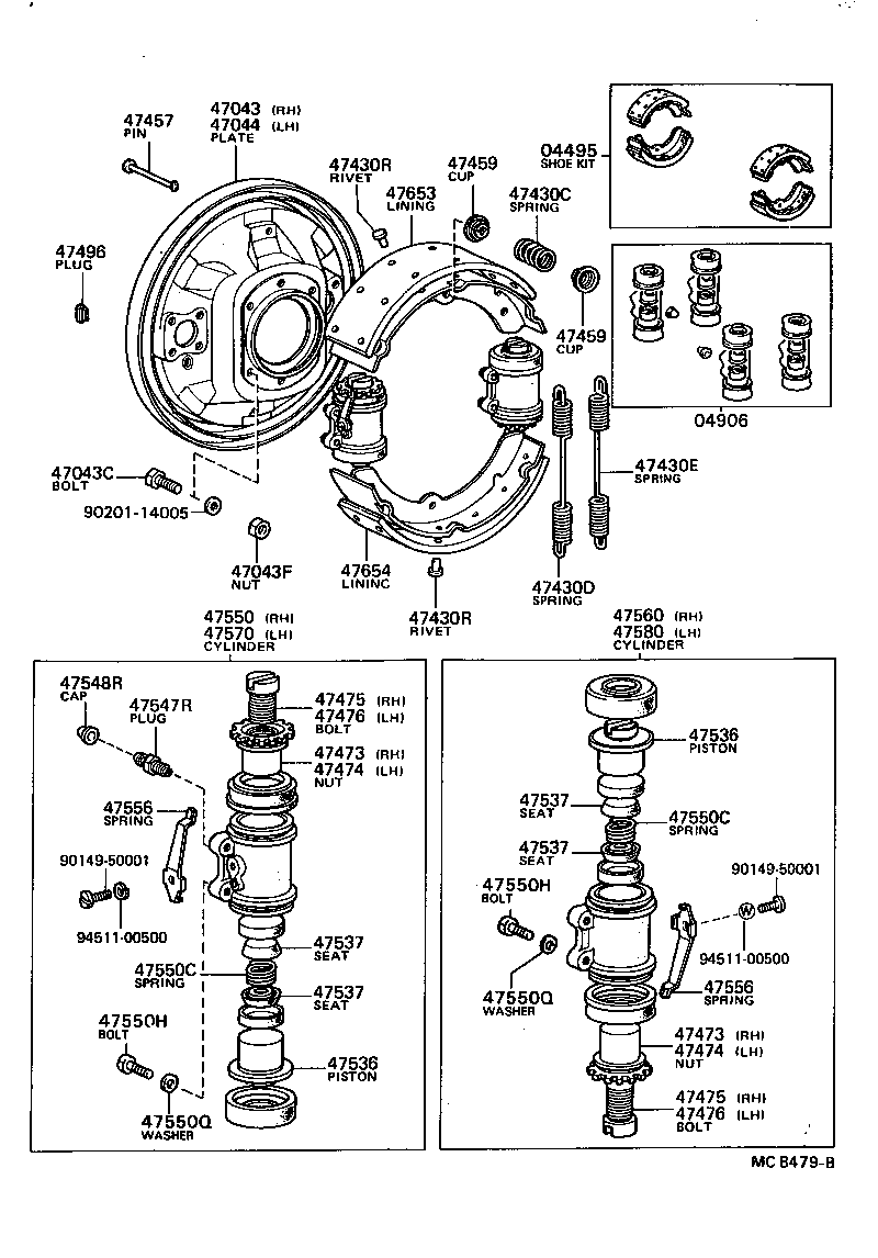 47550-39256 CYLINDER ASSY, REAR WHEEL BRAKE(FOR RH, FRONT OR UPPER) product image