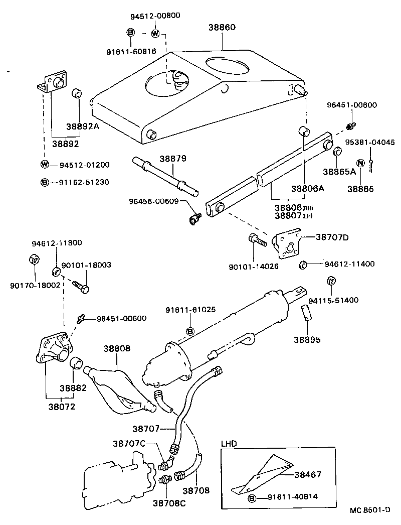 38708-96305 ARM ASSY, LIFT product image