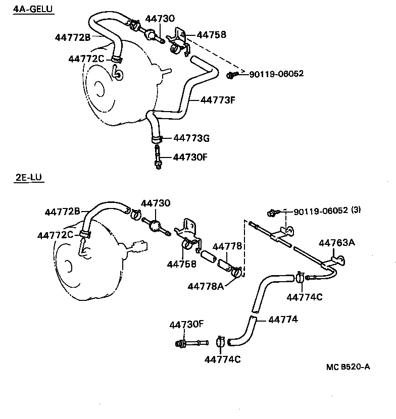 44772-12280 HOSE, CHECK VALVE TO BRAKE BOOSTER product image