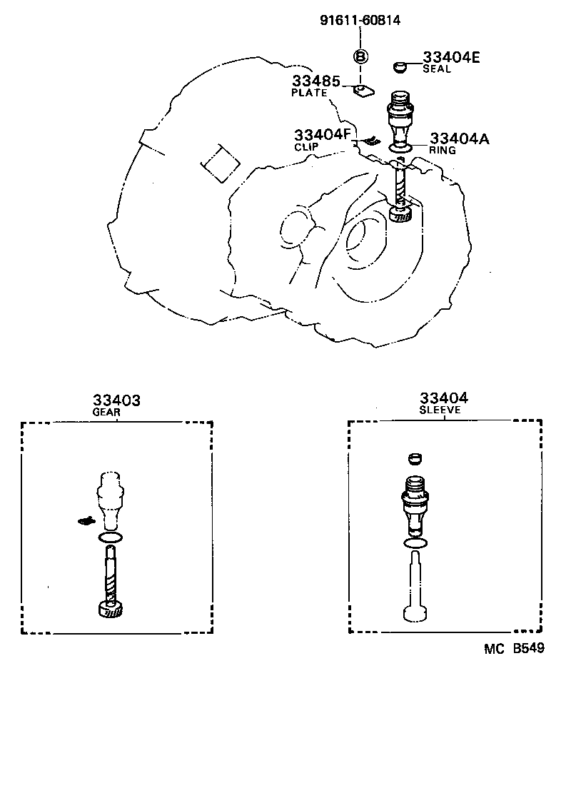 33403-19365 GEAR SUB-ASSY, SPEEDOMETER DRIVEN (MTM) product image