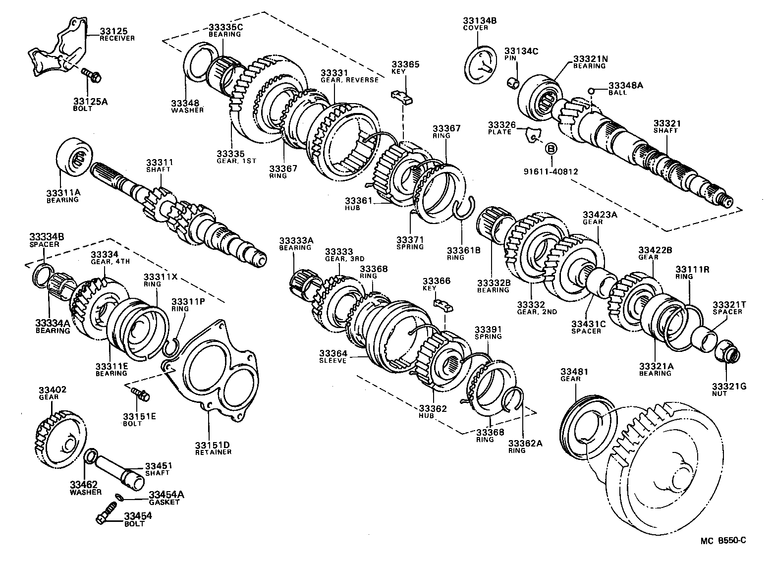Toyota 90363-25044 BEARING (FOR OUTPUT SHAFT REAR)