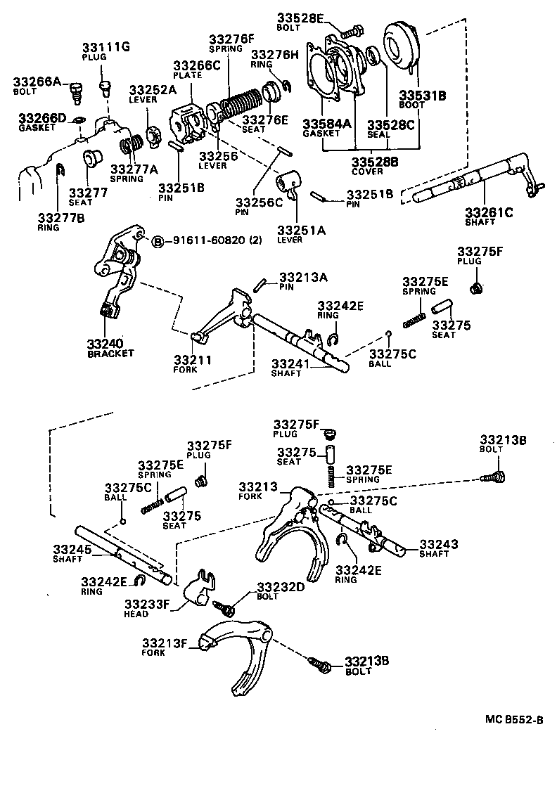 Toyota 33205-10070 SHAFT, 1ST & 2ND SHIFT FORK