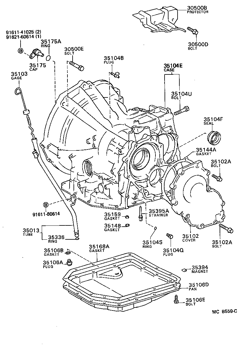 90105-08040 BOLT(FOR TRANSAXLE CASE PROTECTOR) product image