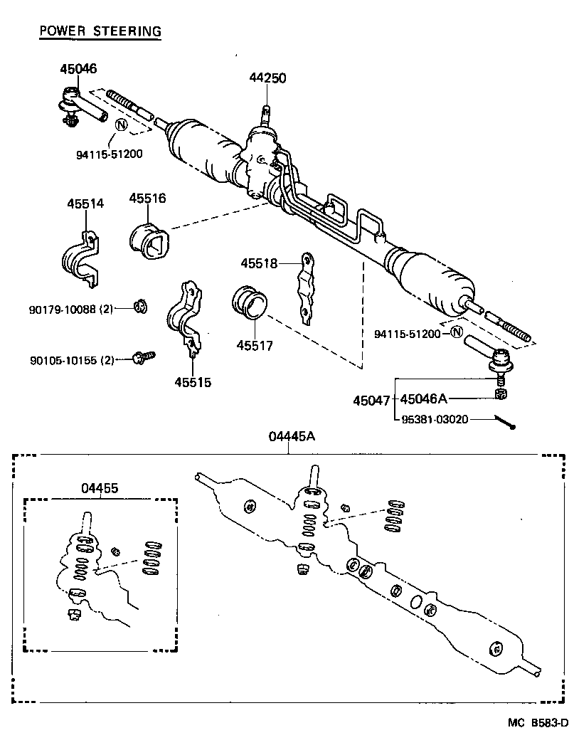 44205-10010 BUSH SUB-ASSY, POWER STEERING RACK product image