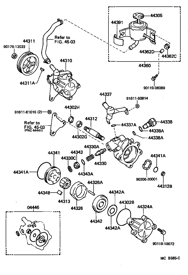 44360-10010 RESERVOIR ASSY, VANE PUMP OIL product image