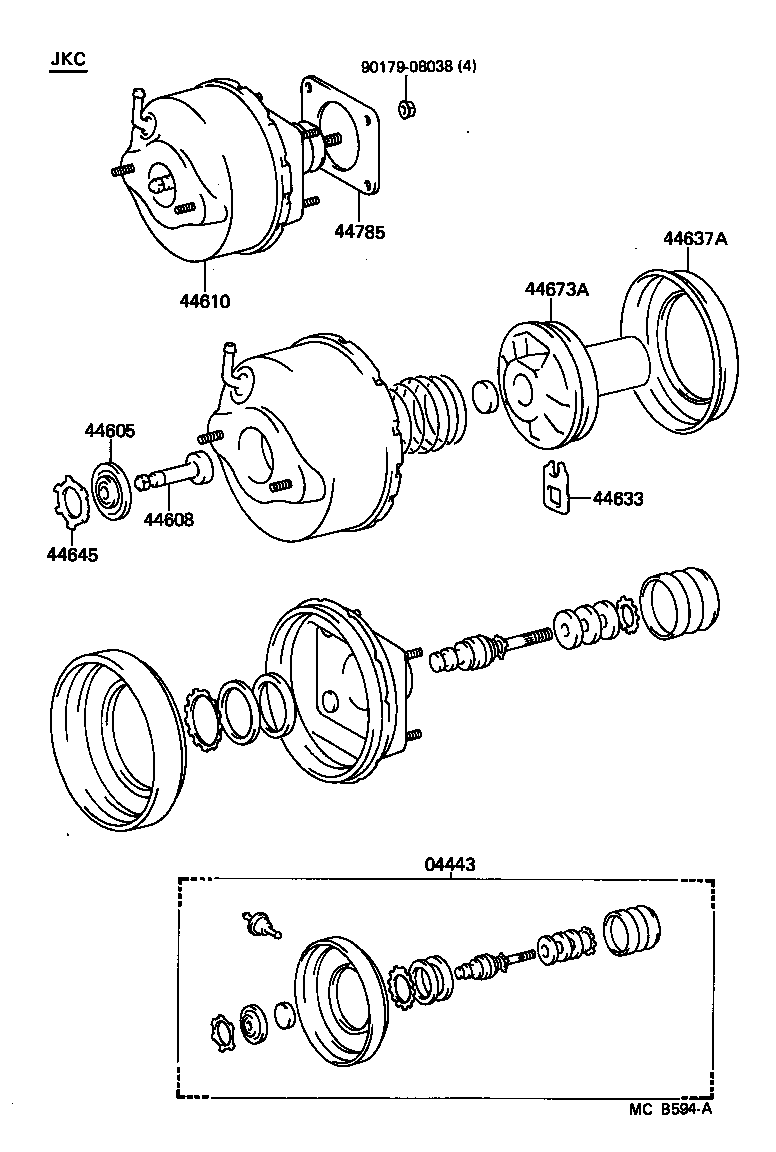 04443-10100 BOOSTER KIT, BRAKE product image
