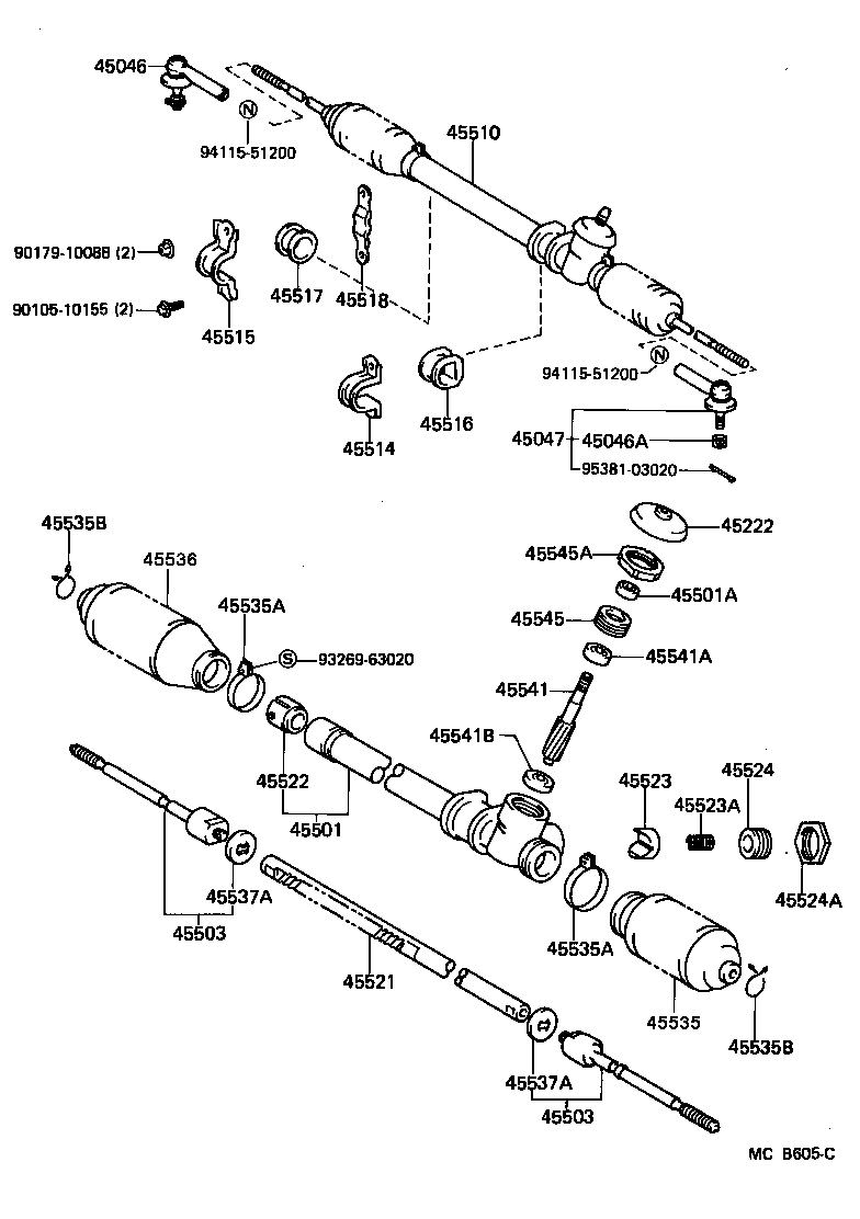 45501-10080 HOUSING SUB-ASSY, STEERING RACK product image