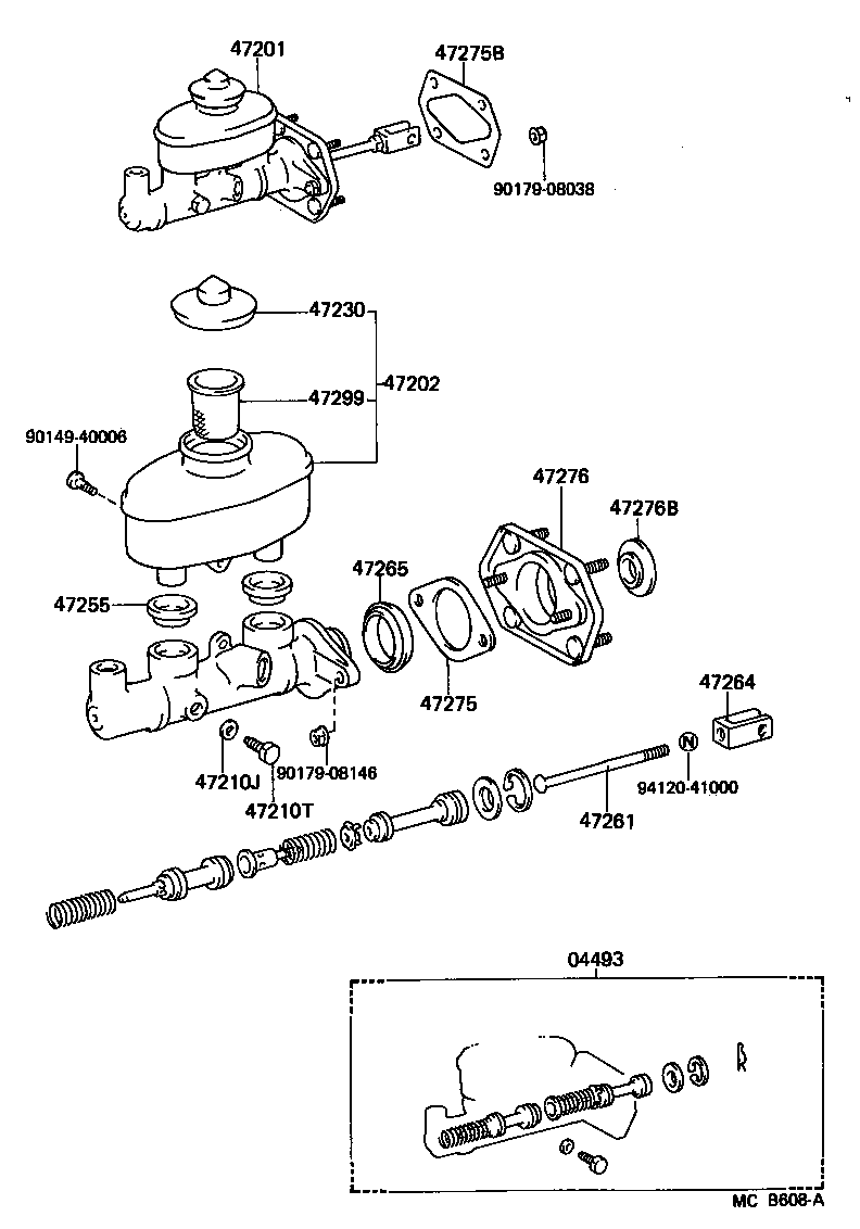 47201-10120 CYLINDER SUB-ASSY, BRAKE MASTER product image