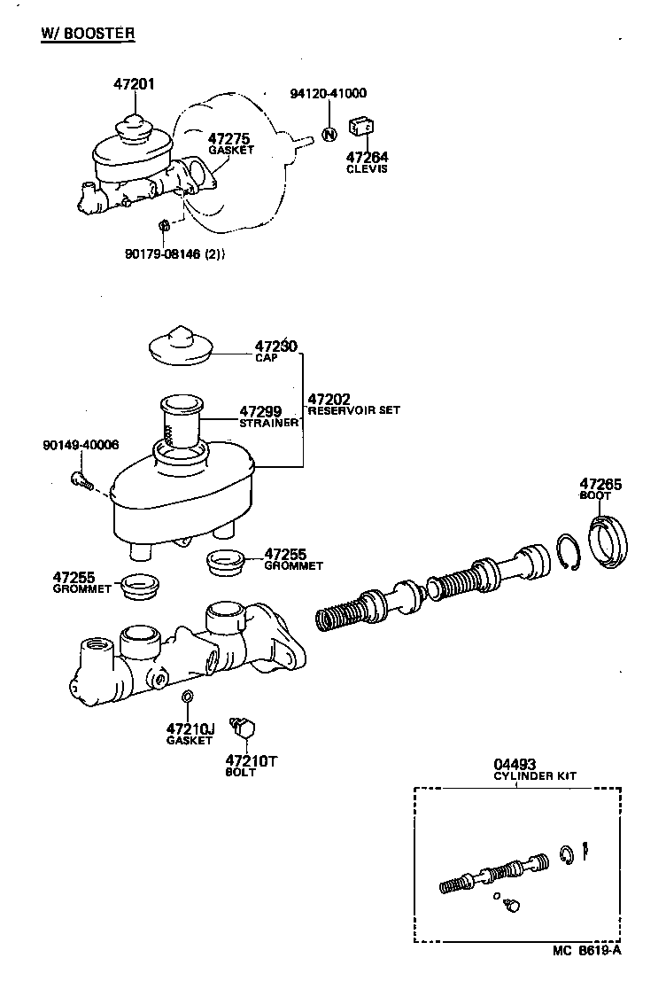 47201-10120 CYLINDER SUB-ASSY, BRAKE MASTER product image