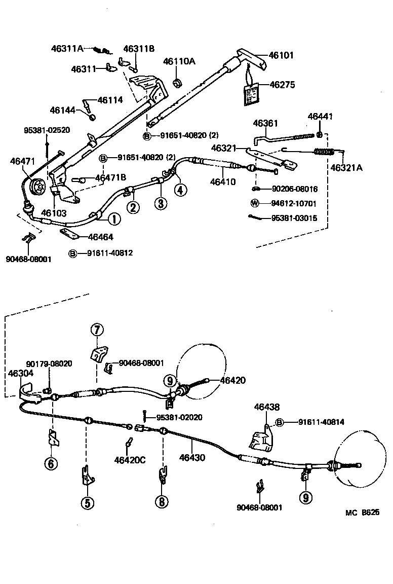 46101-26050 HANDLE SUB-ASSY, PARKING BRAKE CONTROL product image