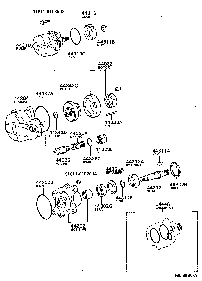 44348-36150 HOSE, RESERVOIR TO OIL PUMP product image