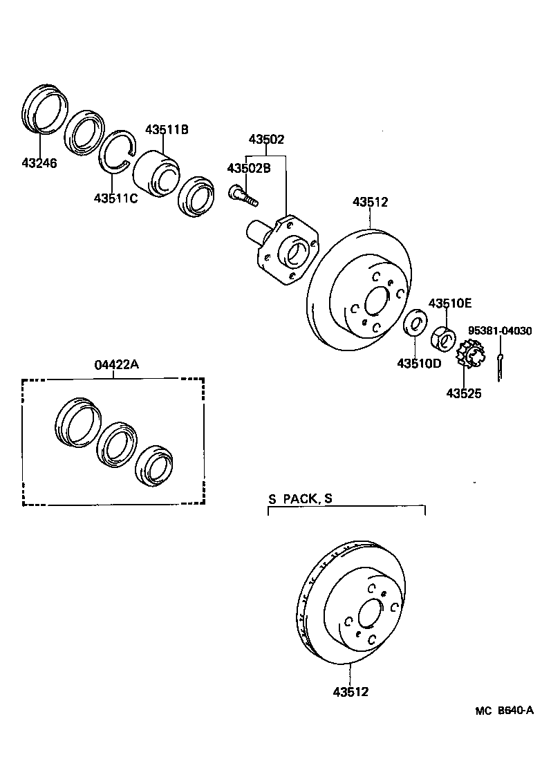 04422-10020 SEAL KIT, FRONT AXLE OIL product image
