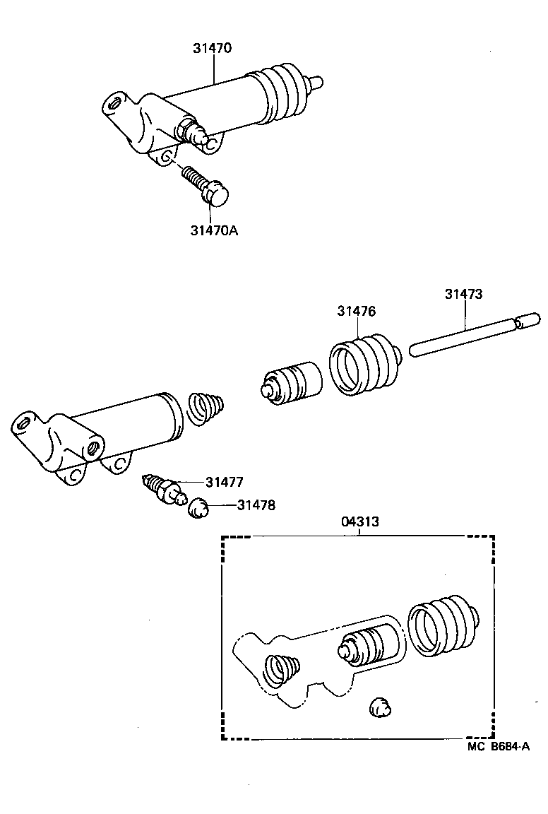 Toyota 31476-60050 BOOT, CLUTCH RELEASE CYLINDER