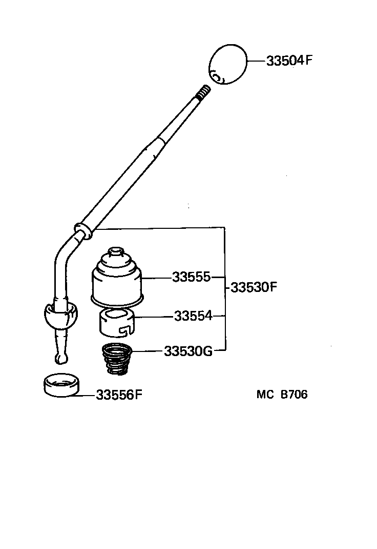 33530-60070 LEVER ASSY, SHIFT (FOR FLOOR SHIFT) product image