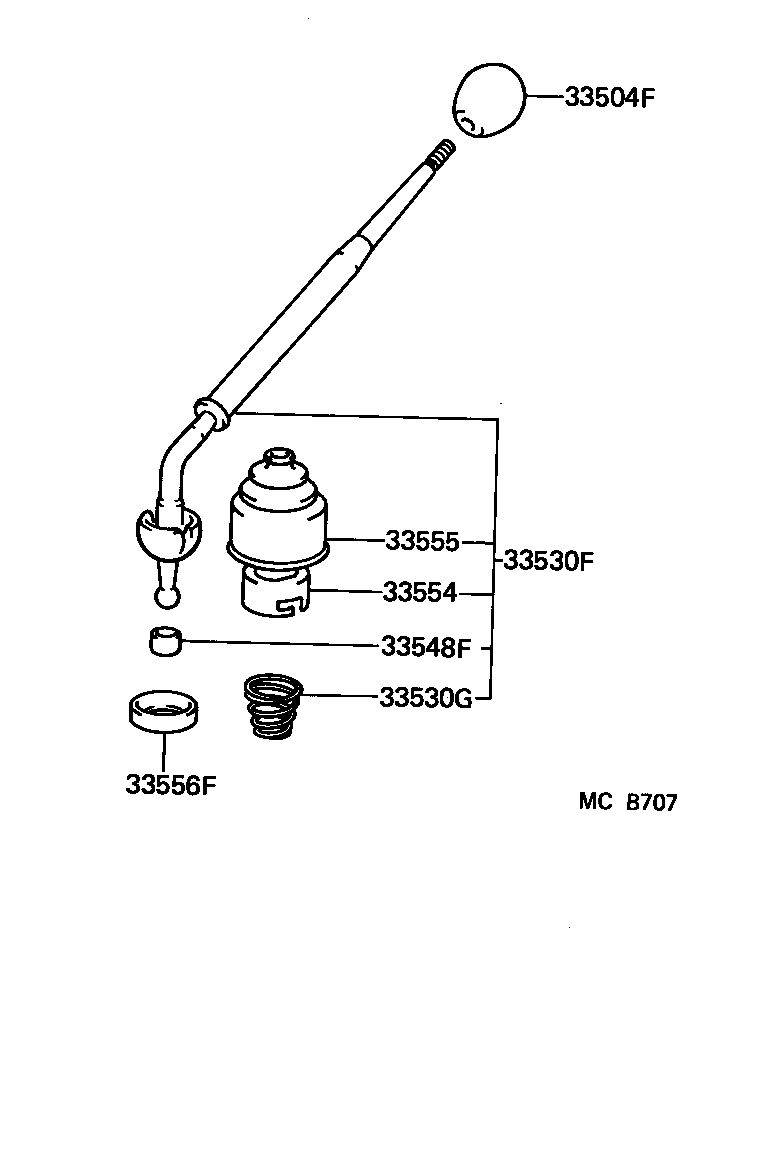 33530-60110 LEVER ASSY, SHIFT (FOR FLOOR SHIFT) product image