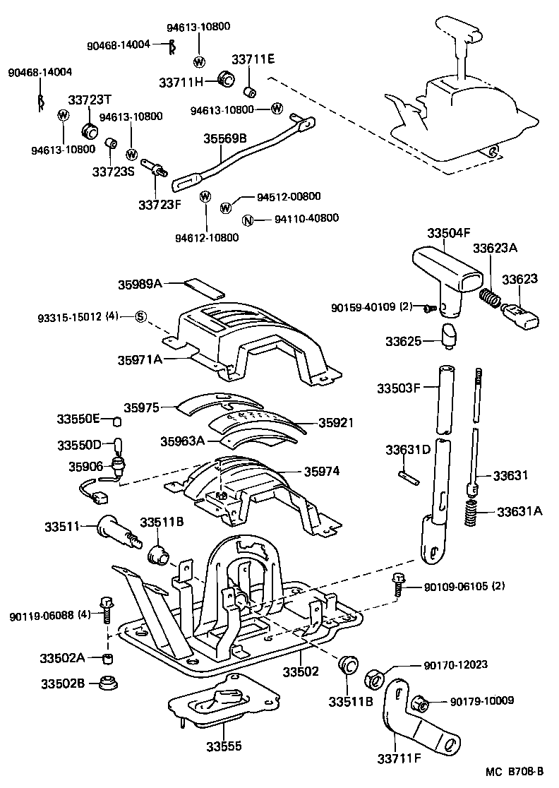 33530-60070 LEVER ASSY, SHIFT (FOR FLOOR SHIFT) product image