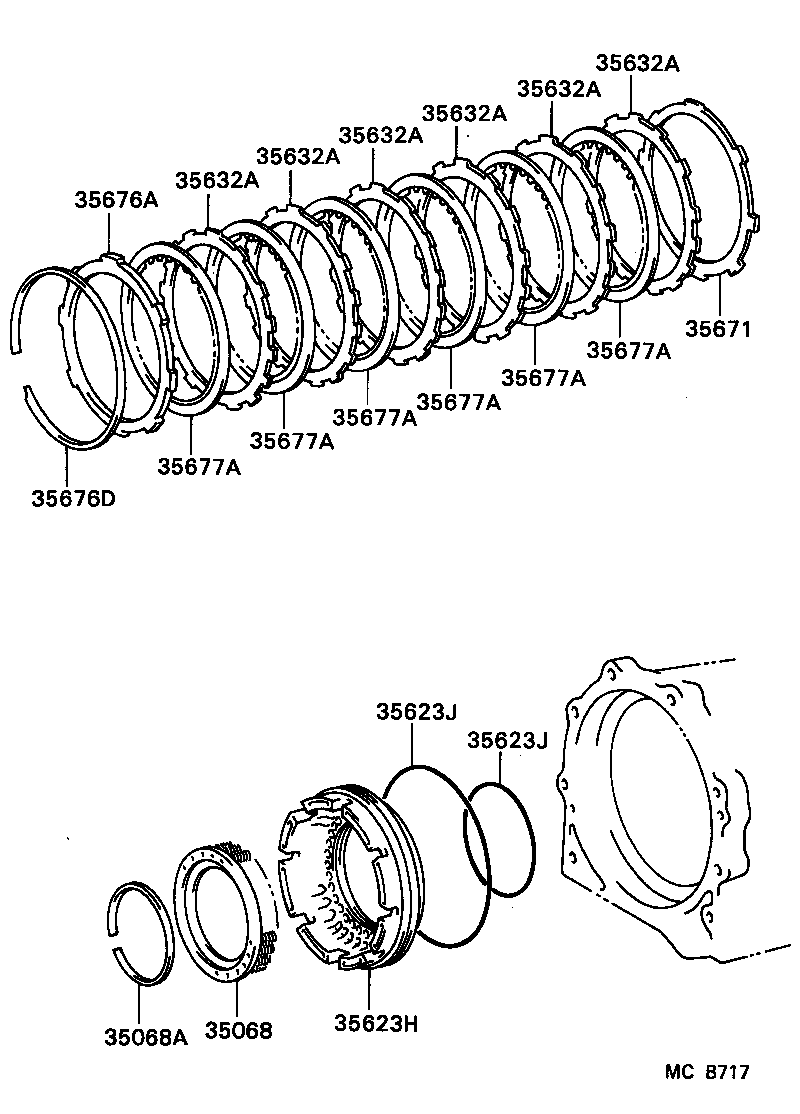 35633-60030 DISC, CLUTCH (FOR 1ST & REVERSE BRAKE) product image
