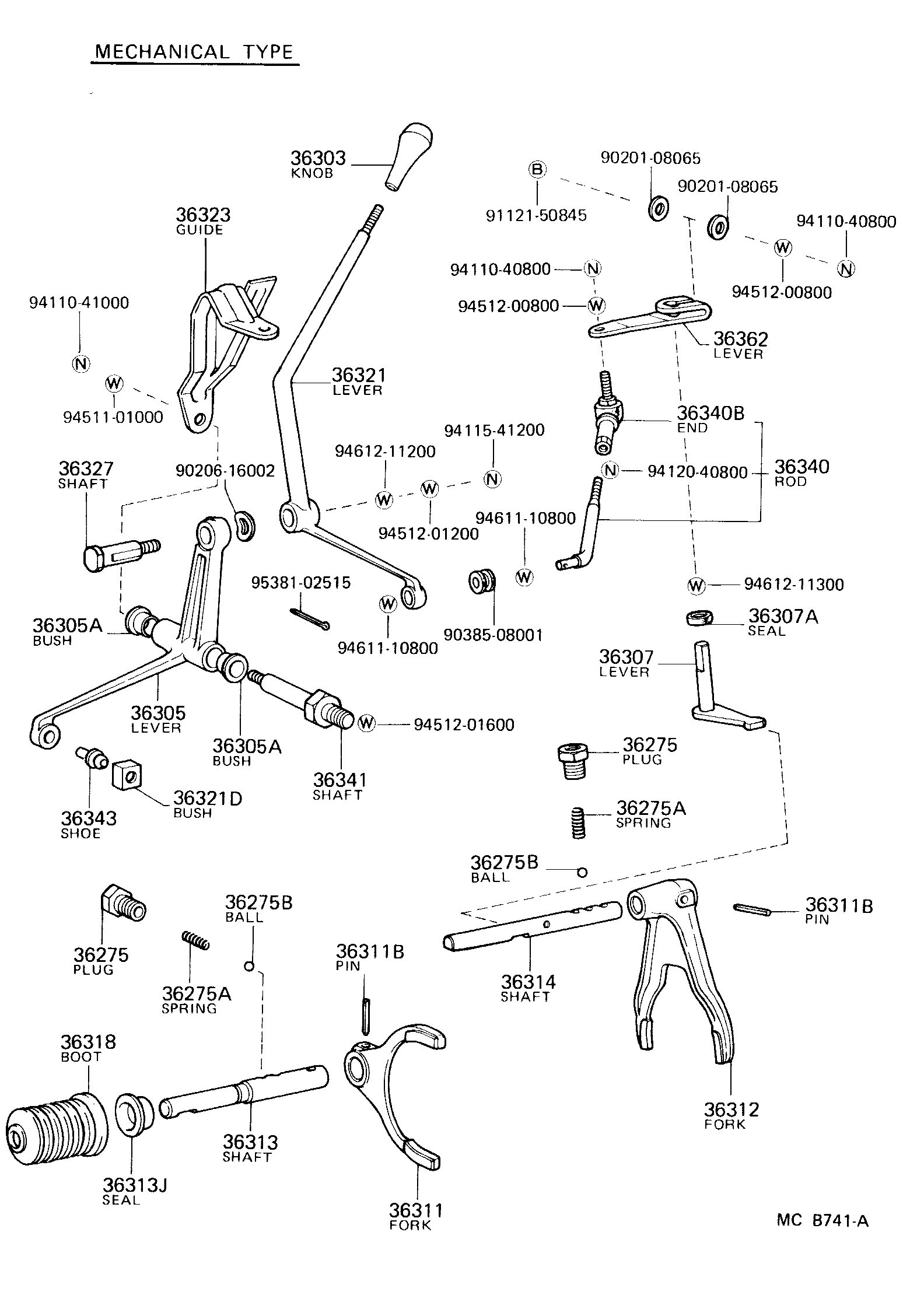 Toyota 36303-60070 KNOB SUB-ASSY, SHIFT LEVER