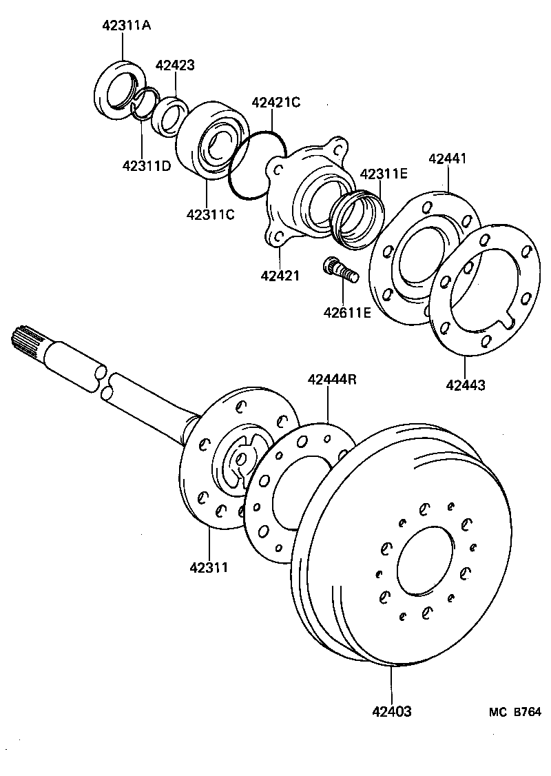 42311-60080 SHAFT, REAR AXLE product image