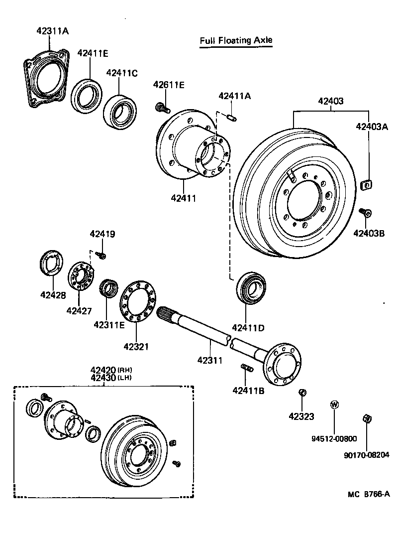 42311-60080 SHAFT, REAR AXLE product image