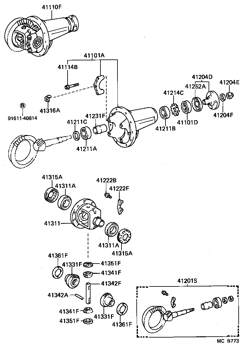41201-69185 FINAL GEAR KIT, DIFFERENTIAL, FRONT product image