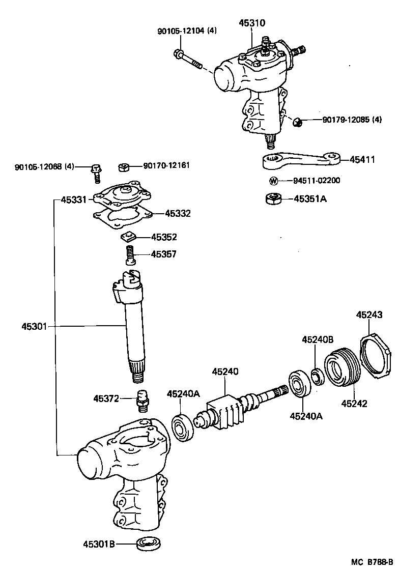 45044-69096 END SUB-ASSY, STEERING RELAY ROD, RH product image