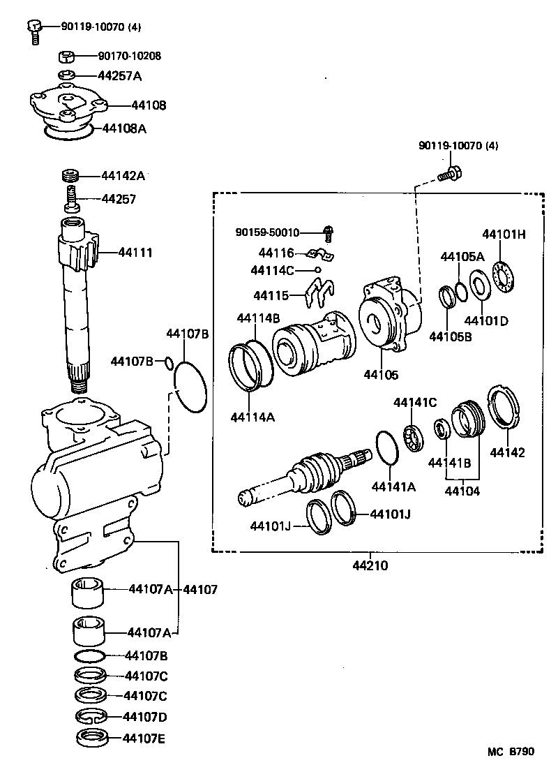 44107-60030 HOUSING SUB-ASSY, POWER STEERING GEAR product image