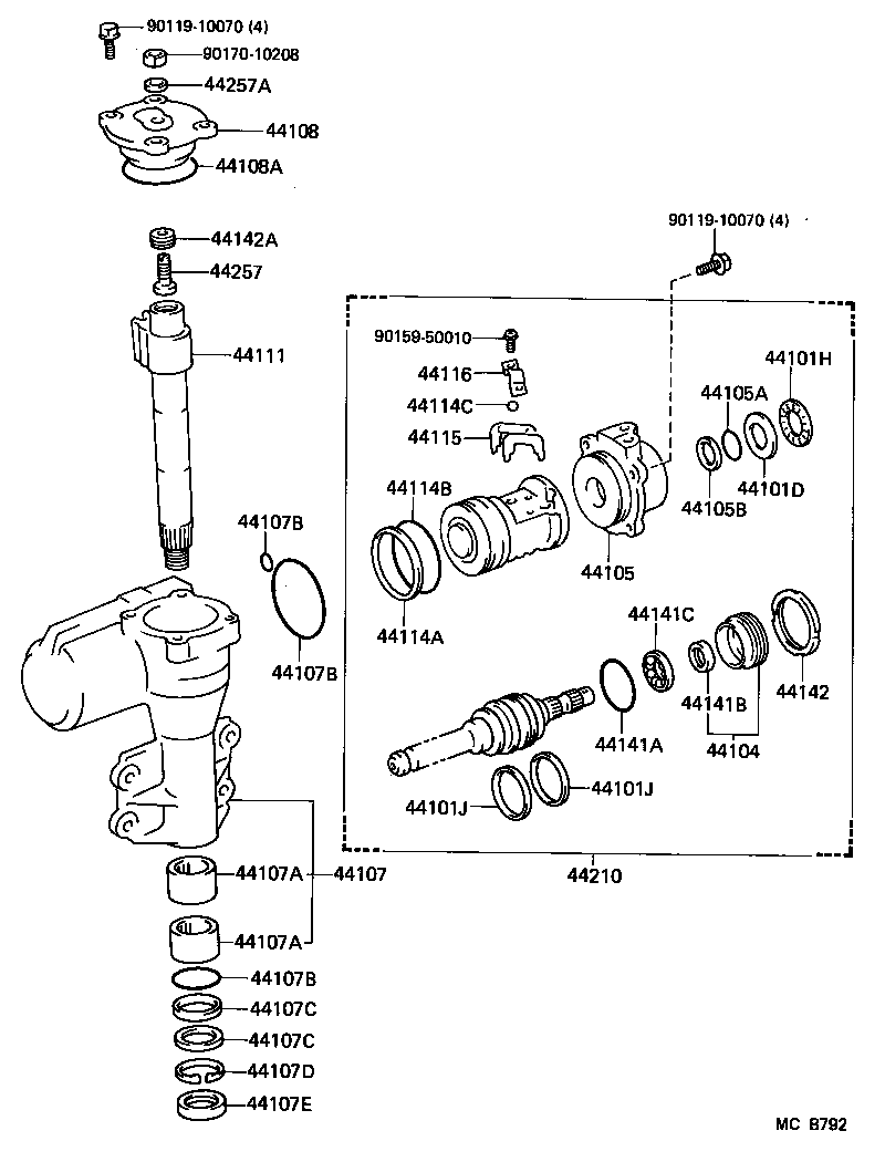 45044-69096 END SUB-ASSY, STEERING RELAY ROD, RH product image