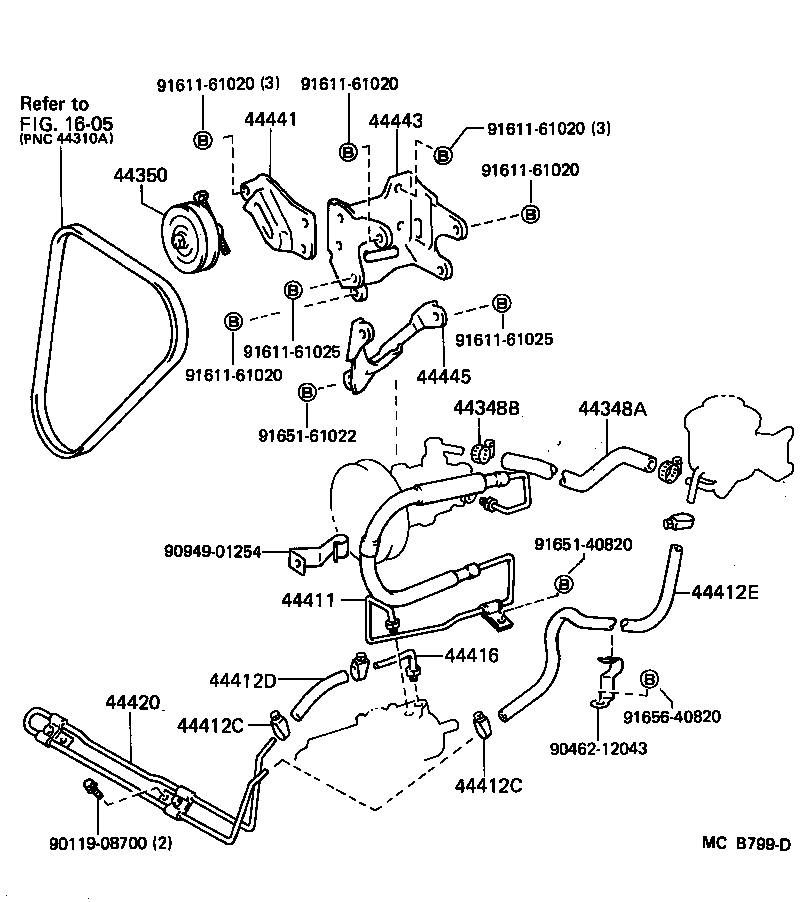 44416-60130 TUBE, RETURN(FOR STEERING GEAR OUTLET) product image