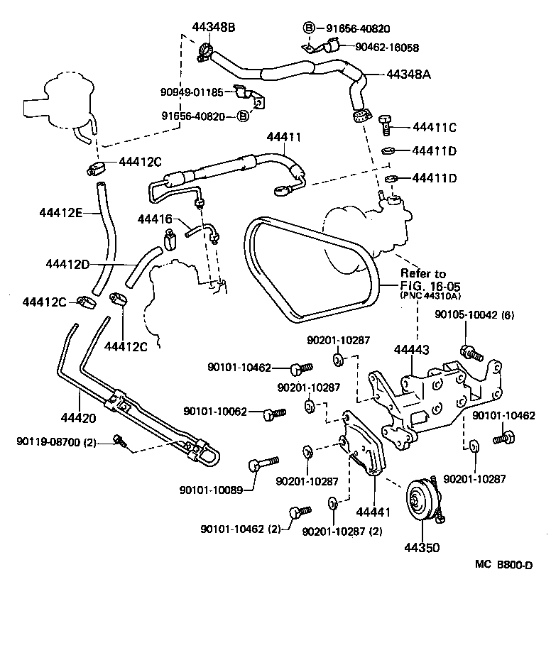 44416-60130 TUBE, RETURN(FOR STEERING GEAR OUTLET) product image