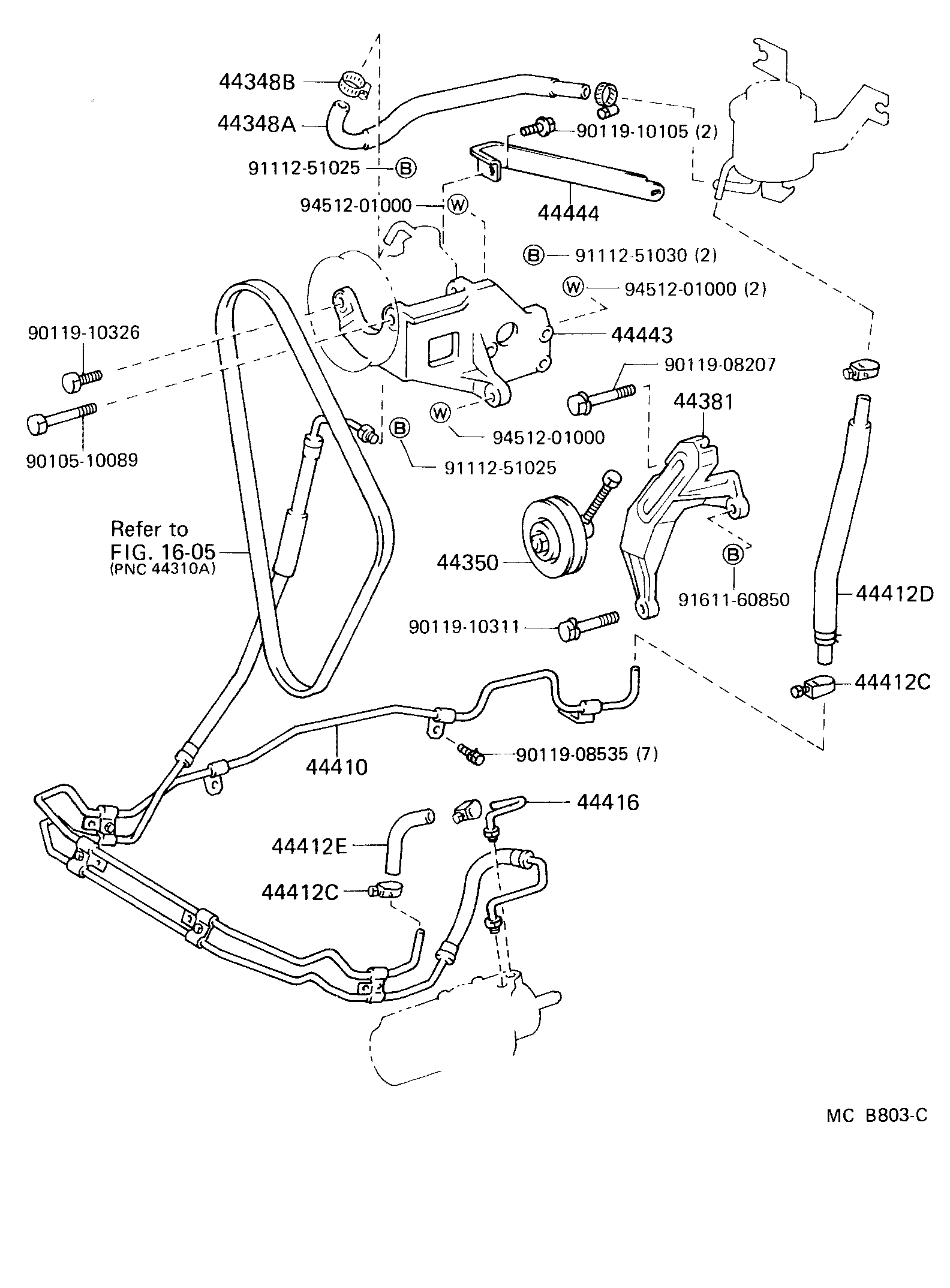 Toyota 44443-60060 BRACKET, PUMP