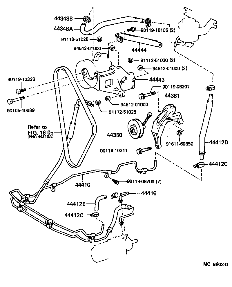 44416-60130 TUBE, RETURN(FOR STEERING GEAR OUTLET) product image