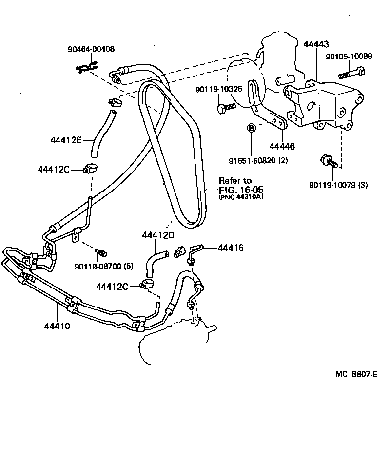44348-60040 HOSE, OIL RESERVOIR TO PUMP, NO.1 product image