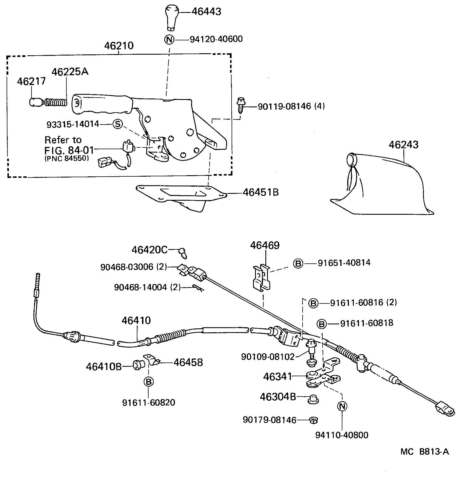 Toyota 46217-10020-56 KNOB, PARKING BRAKE RELEASE ROD
