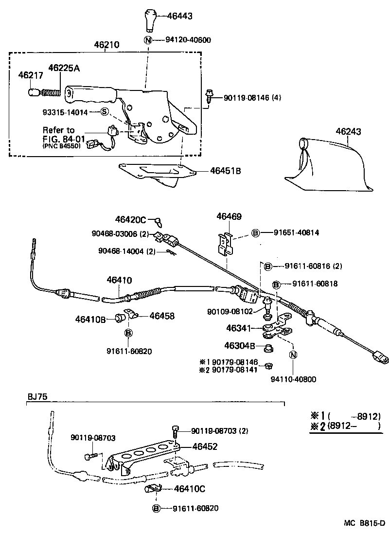 46452-60040 BRACKET, PARKING BRAKE CABLE SUPPORT, NO.2 product image