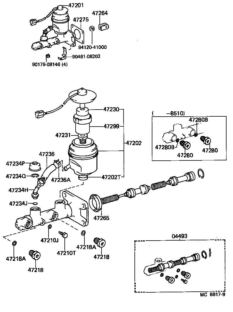 04493-60170 CYLINDER KIT, BRAKE MASTER product image