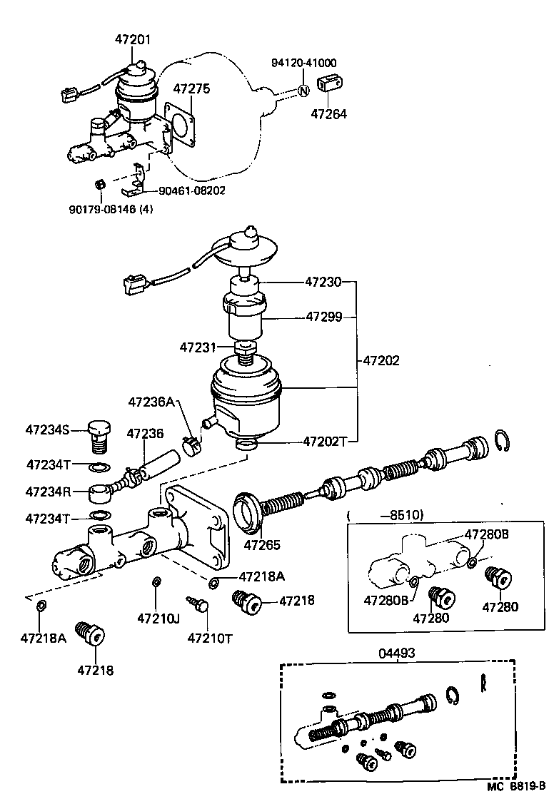 04493-60170 CYLINDER KIT, BRAKE MASTER product image