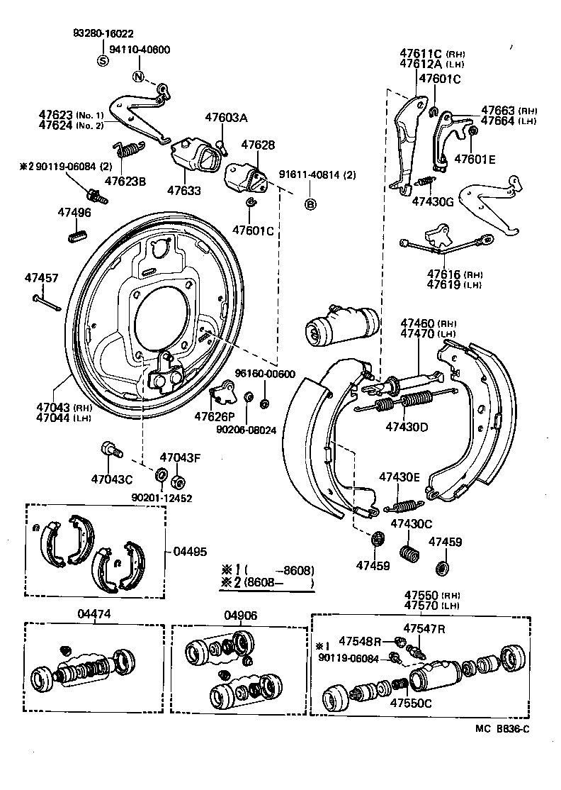 04497-60010 SHOE KIT, REAR BRAKE product image